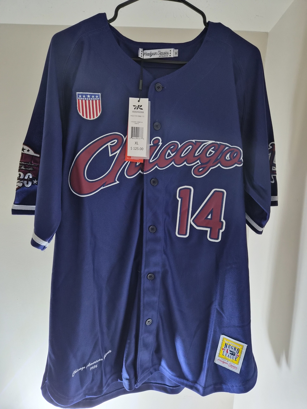 Chicago Navy Baseball Jersey with Number 14